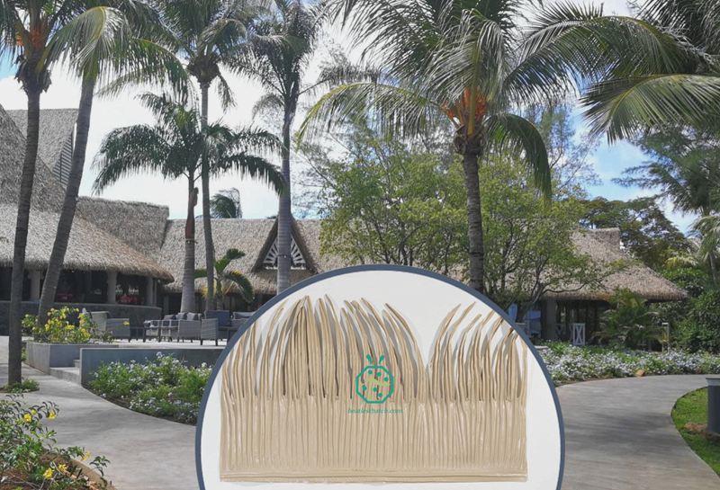 Tuiles de toit en chaume de palme coupe-feu utilisées pour divers hôtels de luxe sur la plage dans de nombreux pays océaniques