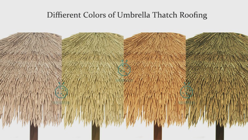 Différentes couleurs de toiture en chaume parapluie