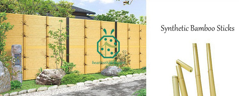 Bâtons de bambou artificiels pour la décoration de clôture de jardin