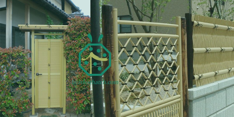 Poteaux en bambou artificiel adaptés aux murs, plafonds ou restaurants