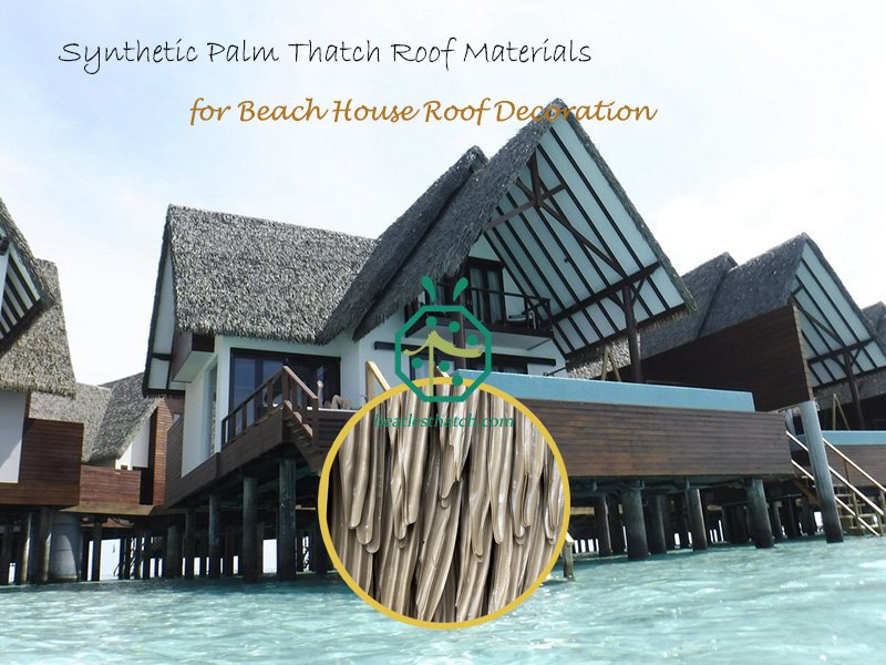 Projets de toit de chaume de palmier en plastique HDPE pour la construction de bungalows de villas de villages touristiques
