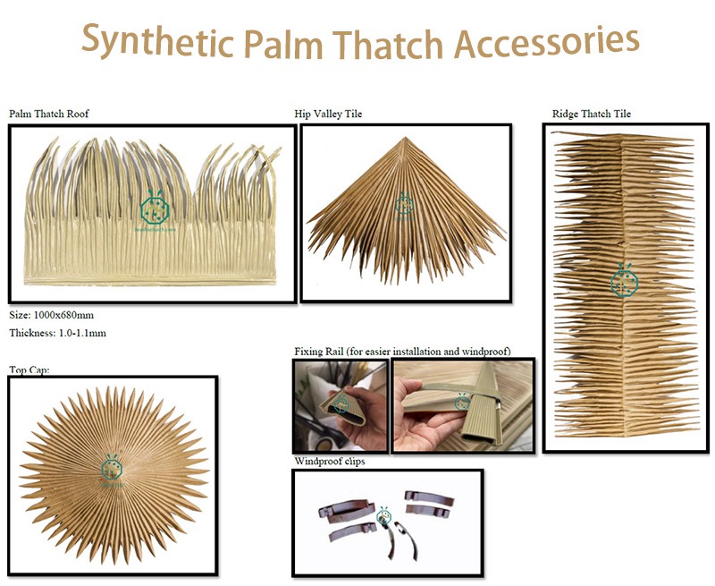 Paillis de chaume de palmier synthétique imperméable