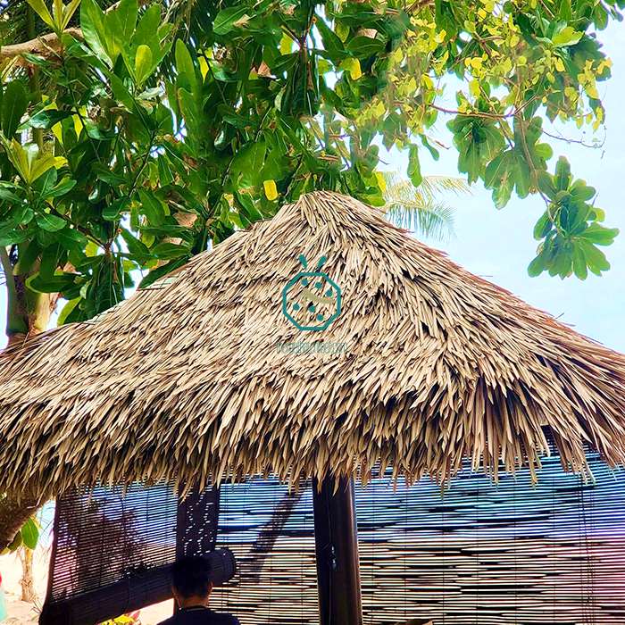 Projet de maquette de toit de chaume en nylon de l'hôtel Borocay Beach aux Philippines
